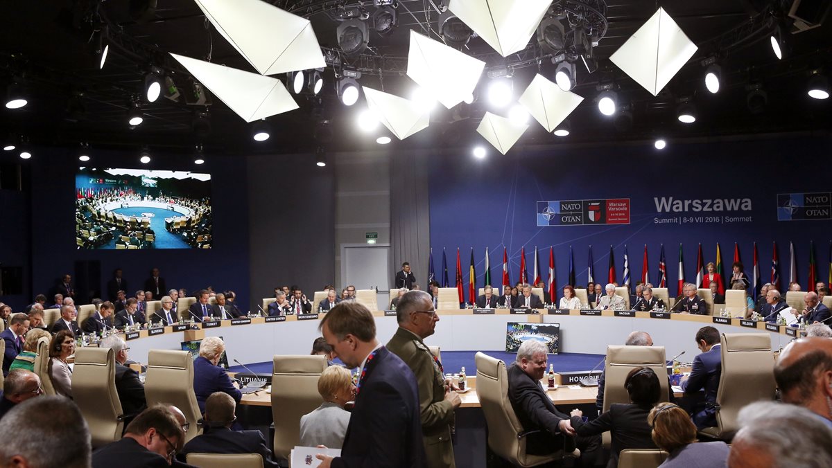 Vista general de la reunión de la Otán, en Varsovia. (Foto Prensa Libre: EFE)