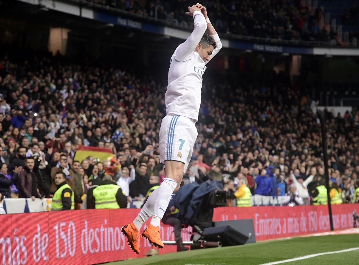 Cristiano llega a  22 goles en la temporada 2017-2018 de la Liga española. (Foto Prensa Libre: AFP)
