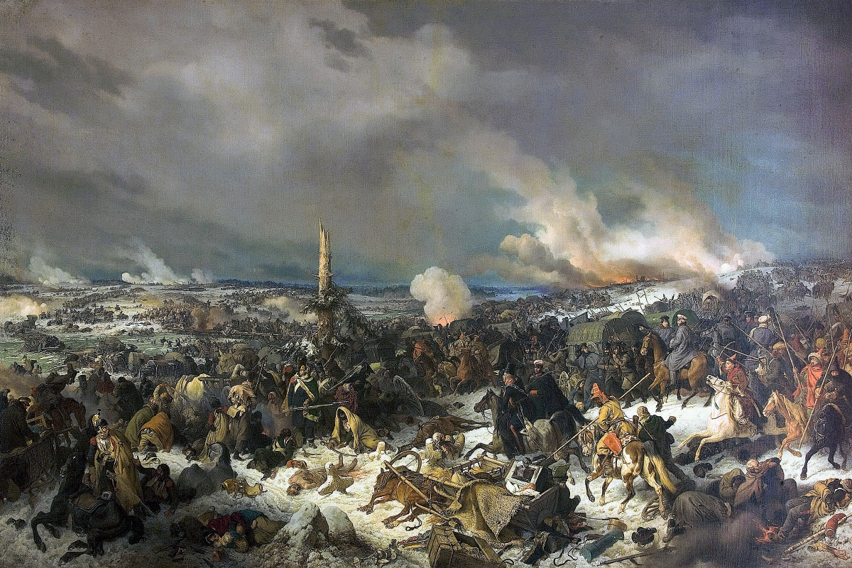 Imagen de La Batalla en el río Berezina, 29 de noviembre de 1812, que forma parte de la muestra (Foto Prensa Libre: EFE).