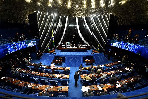Vista general de la sesión del Senado brasileño en la votación de gastos.(Foto Prensa Libre: AFP)
