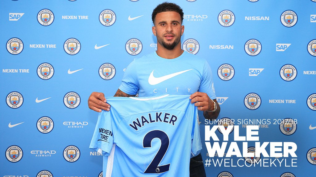Kyle Walker fue anunciado con el Manchester City en sus redes sociales. (Foto Prensa Libre: cortesía @ManCity)