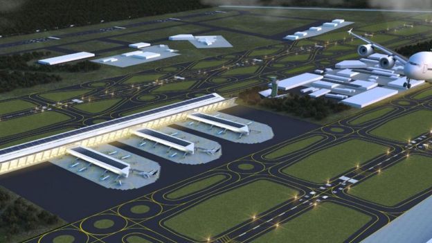 Según sus cálculos, la cancelación del NAIM y la construcción de la terminal en Santa Lucía representará un ahorro de 100 mil millones de pesos, unos US$5 mil millones. LOPEZOBRADOR.ORG