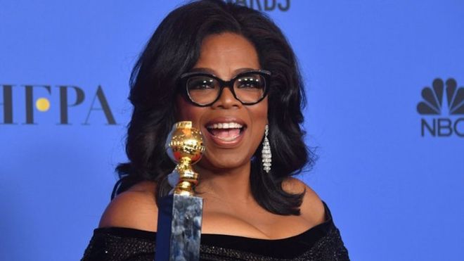 Con su discurso en los Globos de Oro, Winfrey abrió las especulaciones sobre su posible candidatura presidencial. GETTY IMAGES