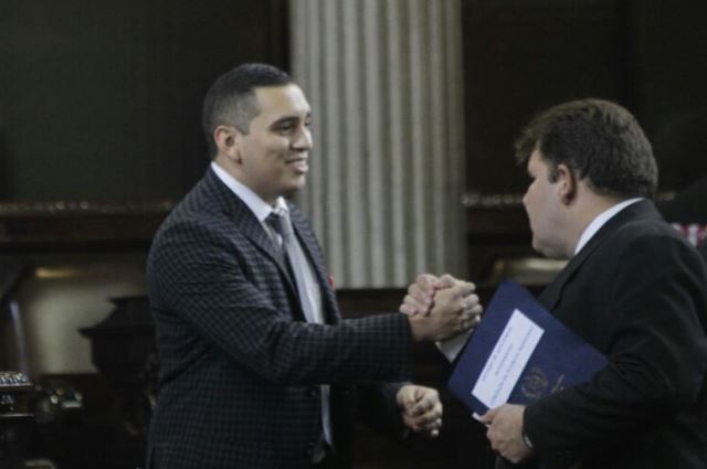 Juan Manuel Giordano fue respaldado este martes por sus compañeros de bancada. (Foto Prensa Libre: Edwin Bercián)