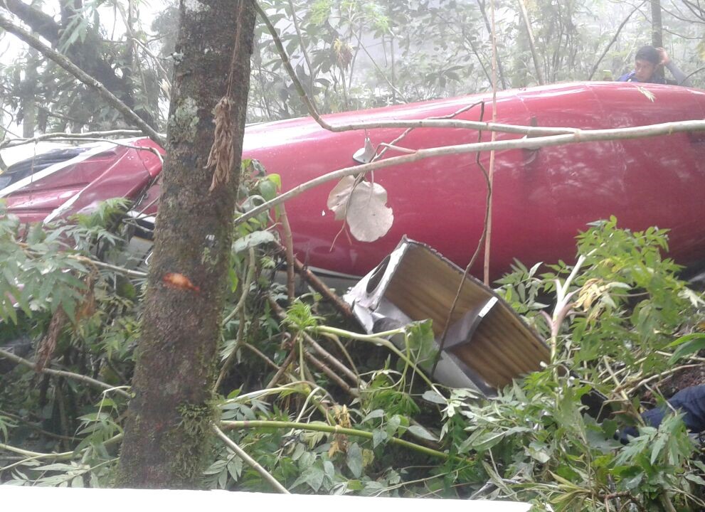 Avioneta fue localizada en el Volcán de Agua, por la parte de Alotenango, Sacatepéquez. (Foto Prensa Libre: PNC)