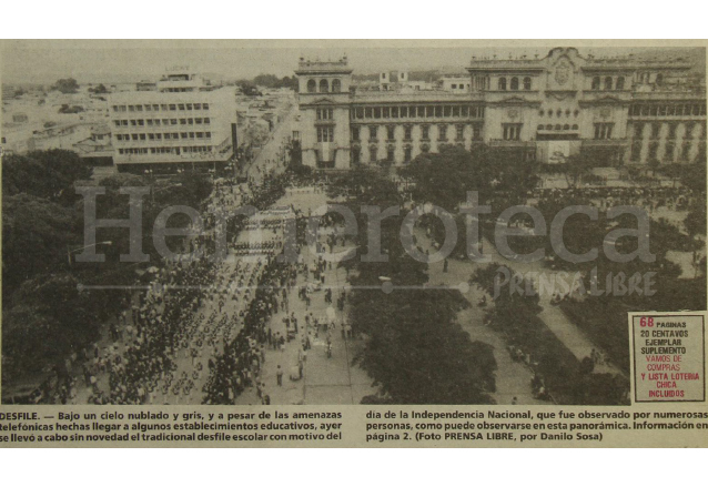 Desfile del 15 de septiembre de 1982 durante el régimen de facto de Efraín Ríos Montt. (Foto: Hemeroteca PL)