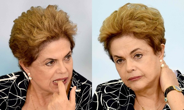 Dilma Rousseff se muestra preocupada durante una ceremonia en Brasilia.(AFP).