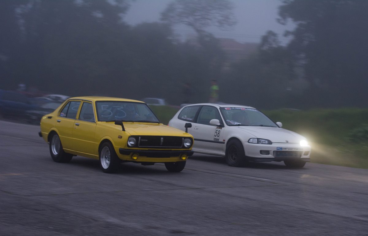 Byron Ceballos y Manuel López durante la décima fecha del Campeonato Nacional de Aceleración. (Foto Prensa Libre: Cortesía César Pérez)