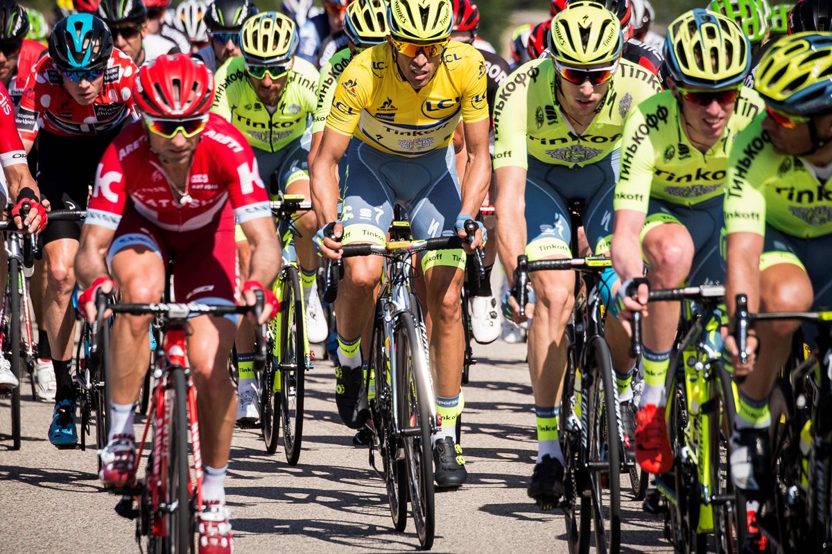 Alberto Contador (Tinkoff), líder del Dauphiné, admitió que aún le falta ritmo de carrera. (Foto Prensa Libre: AFP)