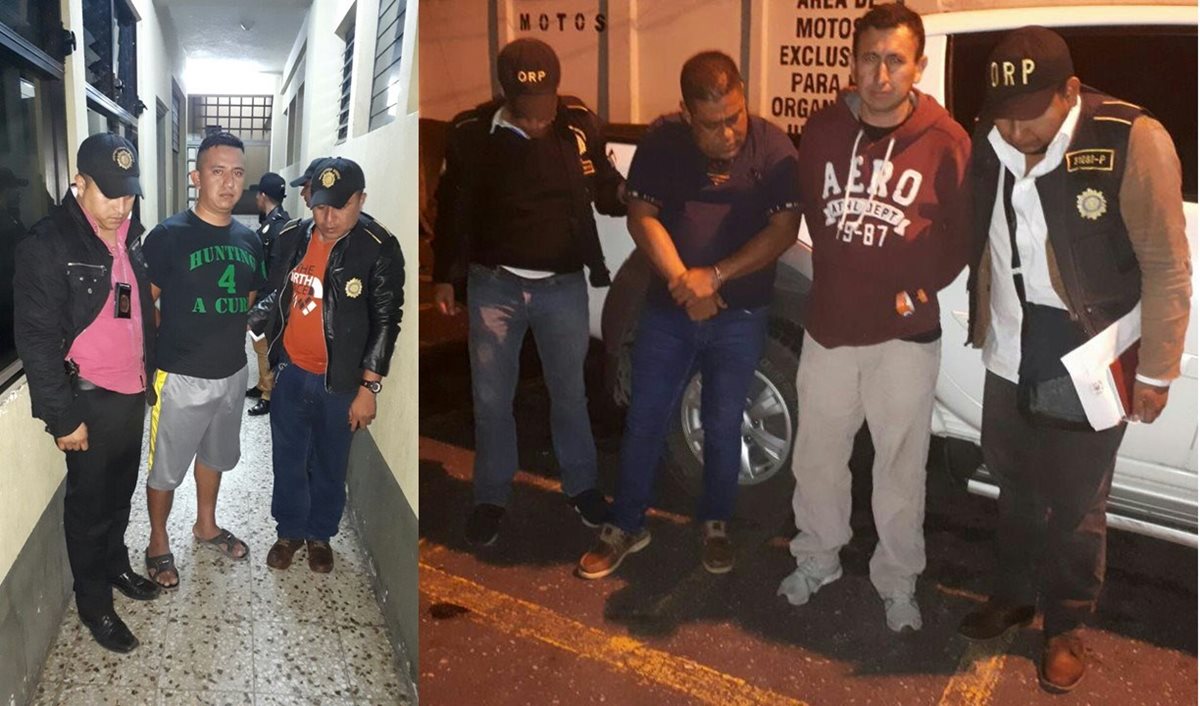 Dos agentes de la PNC y un oficial segundo son investigados por varios delitos como secuestro y extorsión. (Foto Prensa Libre: Cortesía)