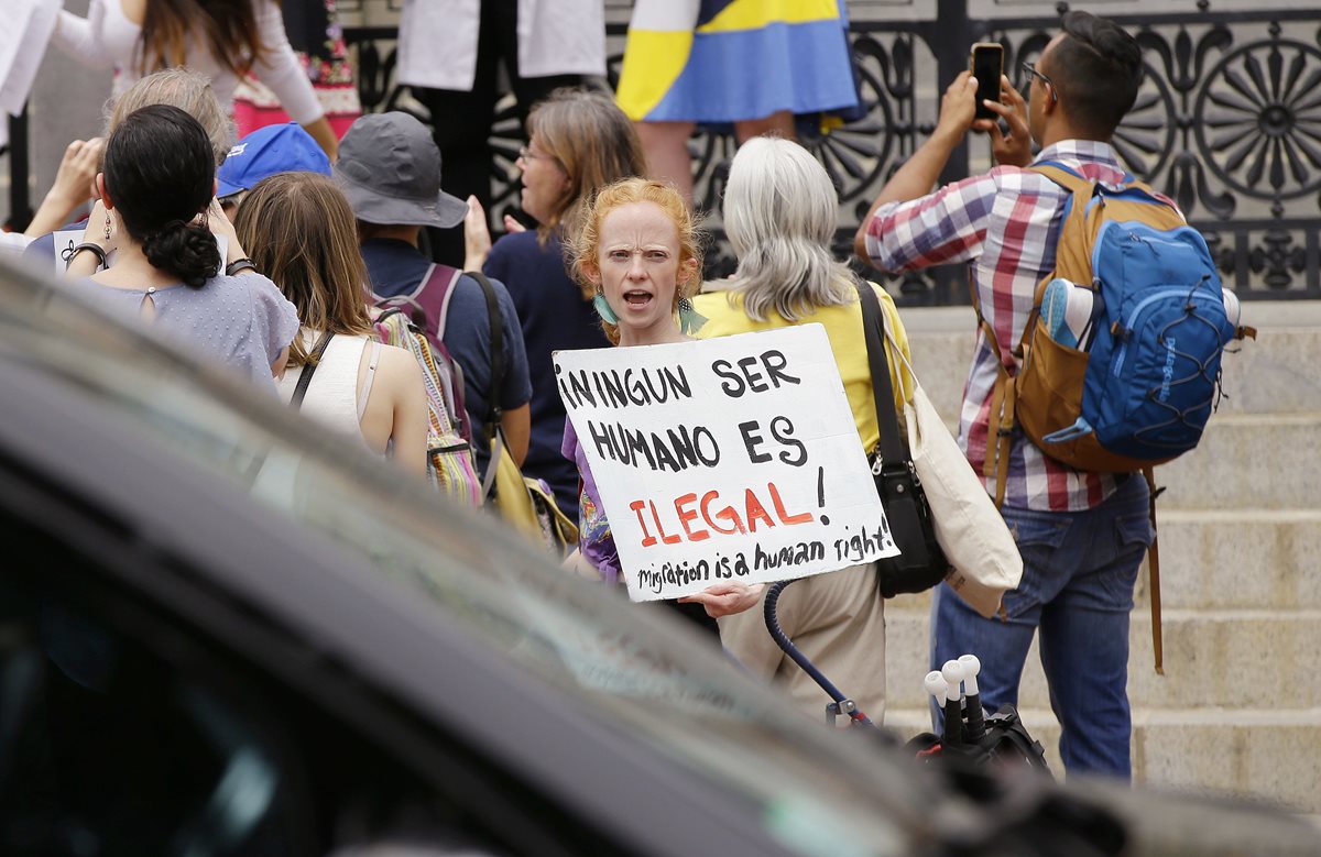 Protesta contra las medidas migratorias de Trump en Boston, EE. UU. (Foto Prensa Libre: AP)