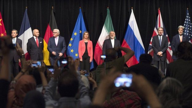Además de Estados Unidos e Irán, el Plan Conjunto de Acción Comprehensiva (JCPOA, por sus siglas en inglés) fue adherido por Rusia, China, Reino Unido, Francia y Alemania. FOTO AFP