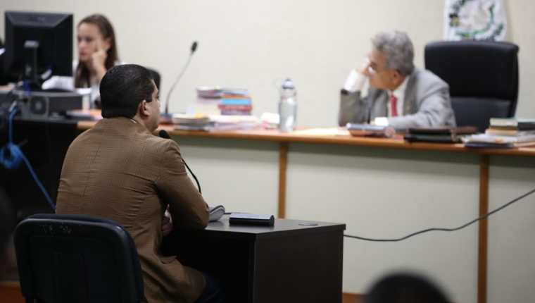 Juan Carlos Monzón continua declaración en anticipo de prueba en caso Cooptación del Estado. (Foto Prensa Libre: Paulo Raquec)