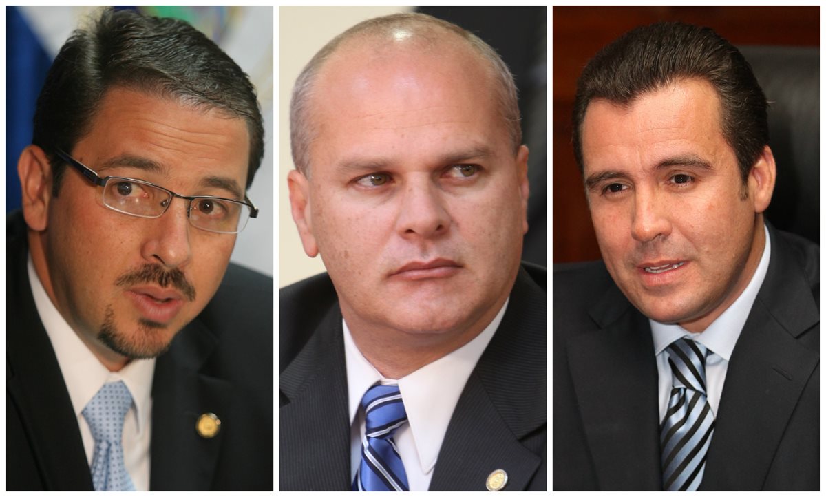 Exministros de Comunicaciones, Guillermo Castillo, Jesús Insúa y Alejandro Sinibaldi. (Foto Prensa Libre: Hemeroteca PL)