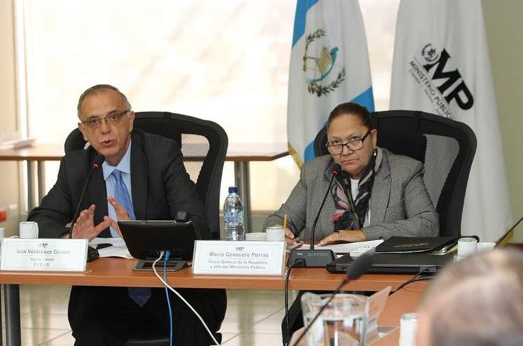 La fiscal General, María Consuelo Porras (derecha) mantuvo una videoconferencia con el titular de la Cicig, Iván Velásquez. (Foto: Hemeroteca PL)