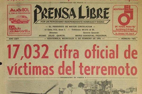 Publicaciones de Prensa Libre sobre el terremoto del 4 de febrero de 1976. (Hemeroteca PL)