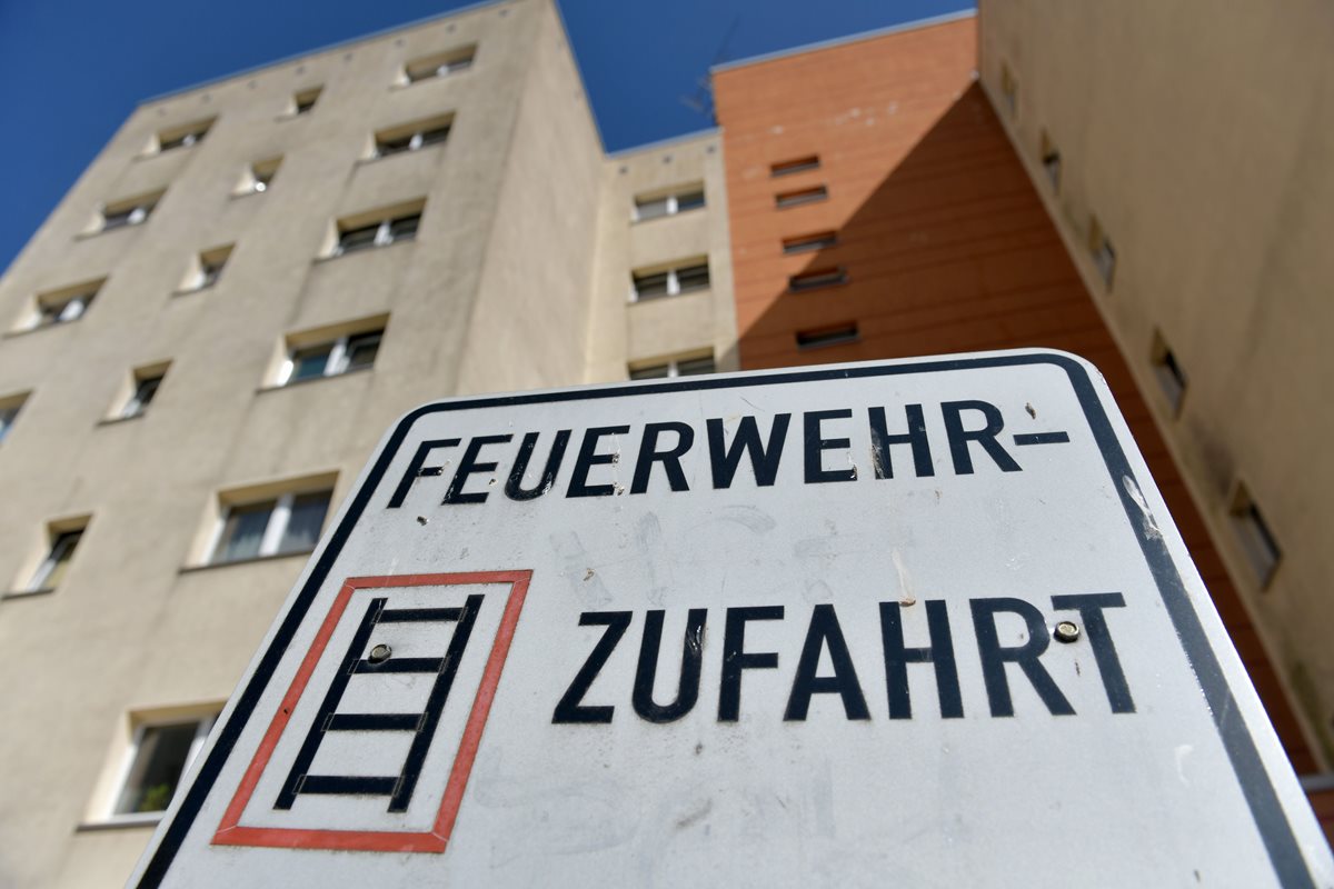 Edificio en el que el ciudadano ruso es capturado como sospechoso de planear un atentado en Berlín, Alemania. (Foto Prensa Libre: AFP)