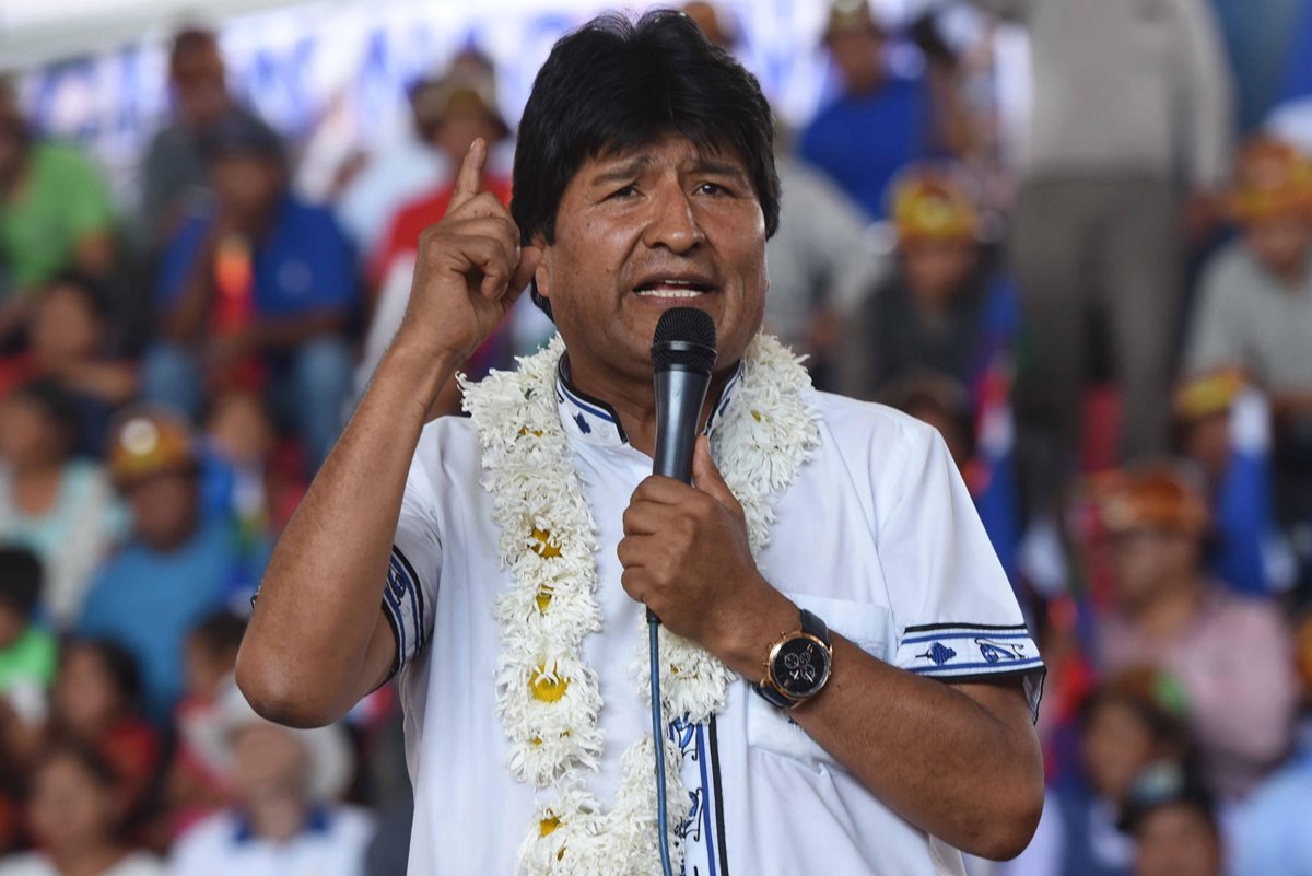Evo Morales, presidente de Bolivia, aspira a continuar en la presidencia de su país. (Foto Prensa Libre: EFE).