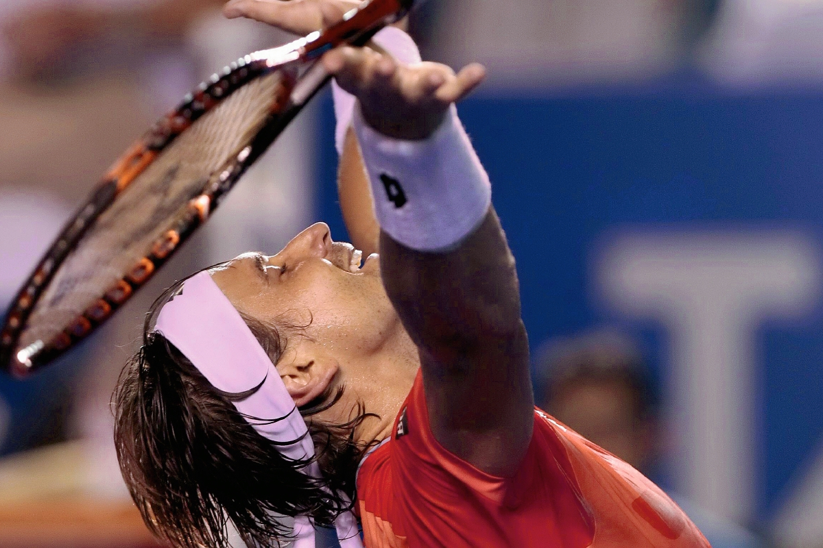 Ferrer celebra tras derrotar al estadounidense Harrison y conseguir el pase a la gran final. (Foto Prensa Libre:EFE)