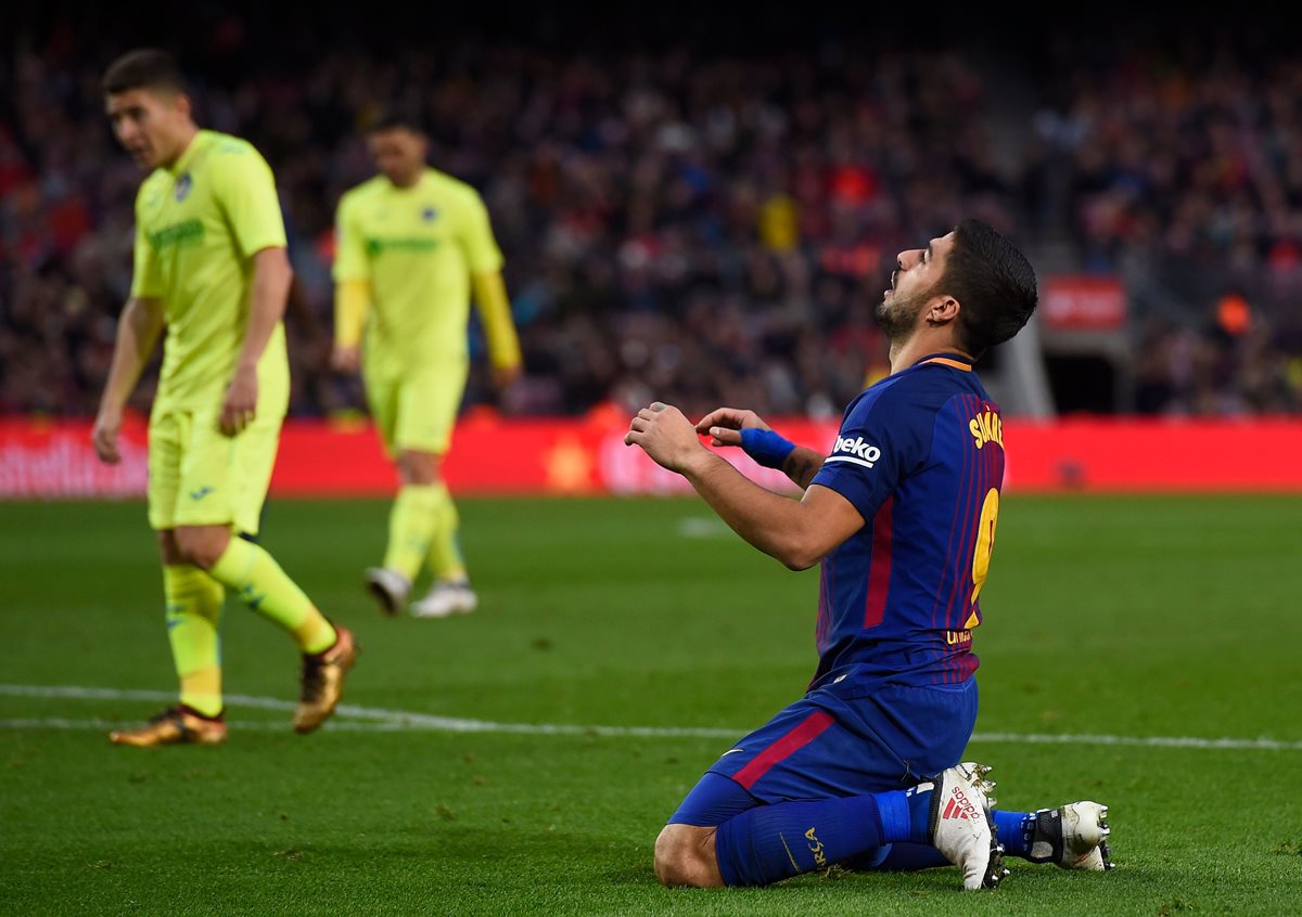Luis Suárez tuvo las oportunidades más claras del encuentro, pero el gol no estuvo de su lado. (Foto Prensa Libre: AFP)