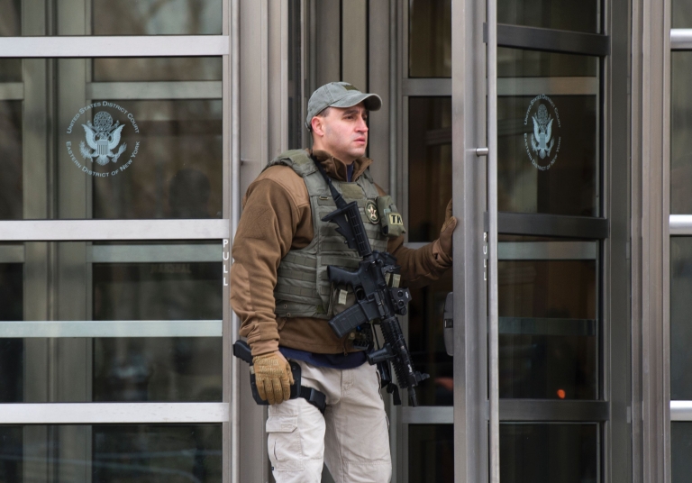 Las audiencias de "El Chapo" Guzmán en la corte de Brooklyn han tenido una seguridad reforzada. AFP