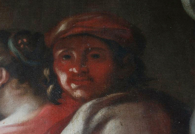 Autorretrato de Tomás de Merlo, detalle de la obra Cristo ante Caifás. (Foto: Hemeroteca PL)
