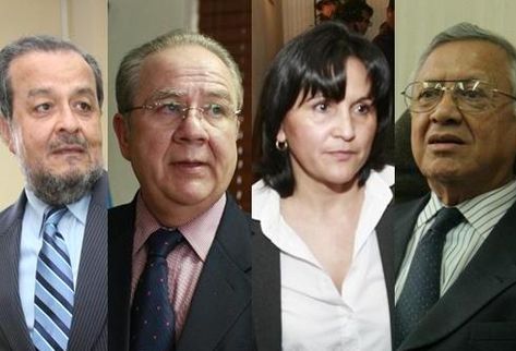 Magistrados titulares electos a la CC: Mauro Chacón, por la Usac;    Roberto Molina, por la CSJ; Gloria Porras, por la Presidencia, y   Alejandro Maldonado, por el Congreso.