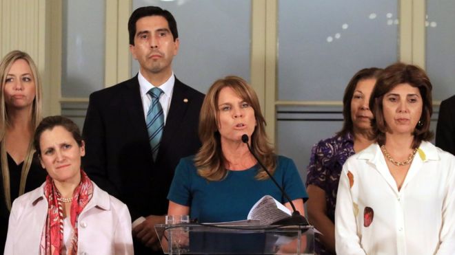 La canciller Cayetana Aljovín anunció que Maduro no será bienvenido a la Cumbre de las Américas. EPA