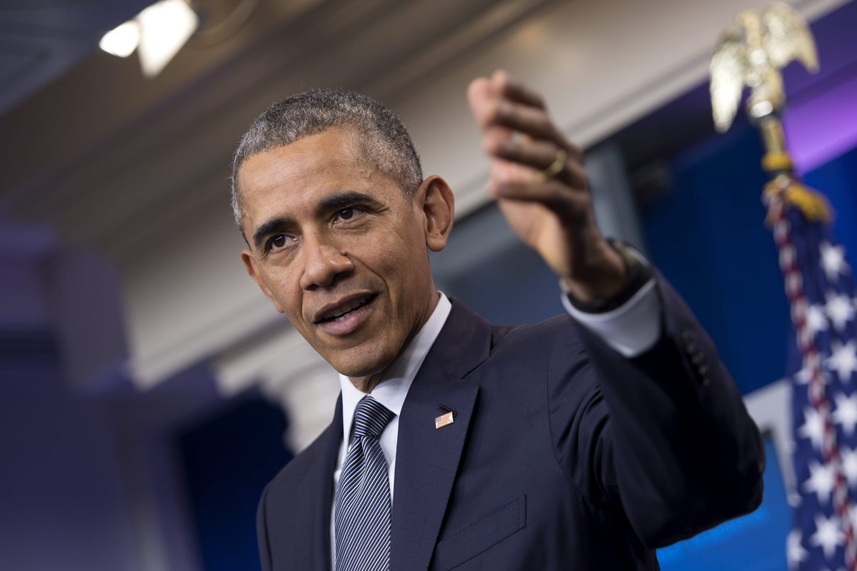 El presidente estadounidense, Barack Obama, ofrece una rueda de prensa sobre economía en la Casa Blanca, Washington, donde se refirió al proceso electoral de EE. UU. (Foto Prensa Libre: EFE).