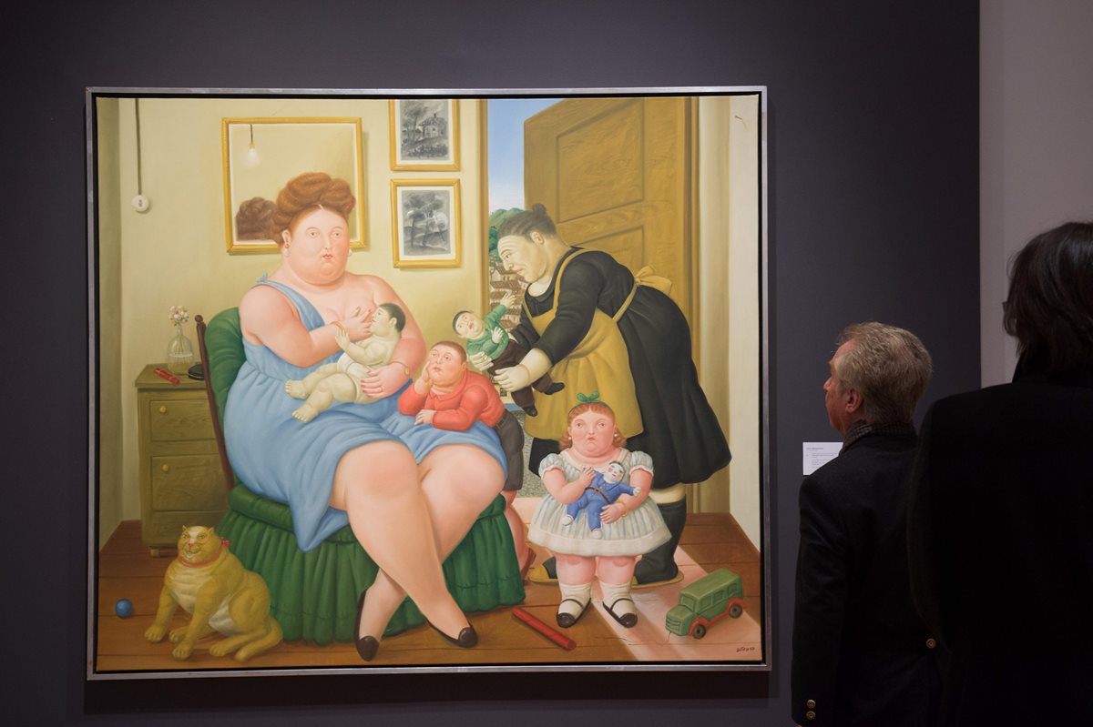 La subasta de Christie's apuesta por el arte de Fernando Botero. (Foto Prensa  Libre: AFP)