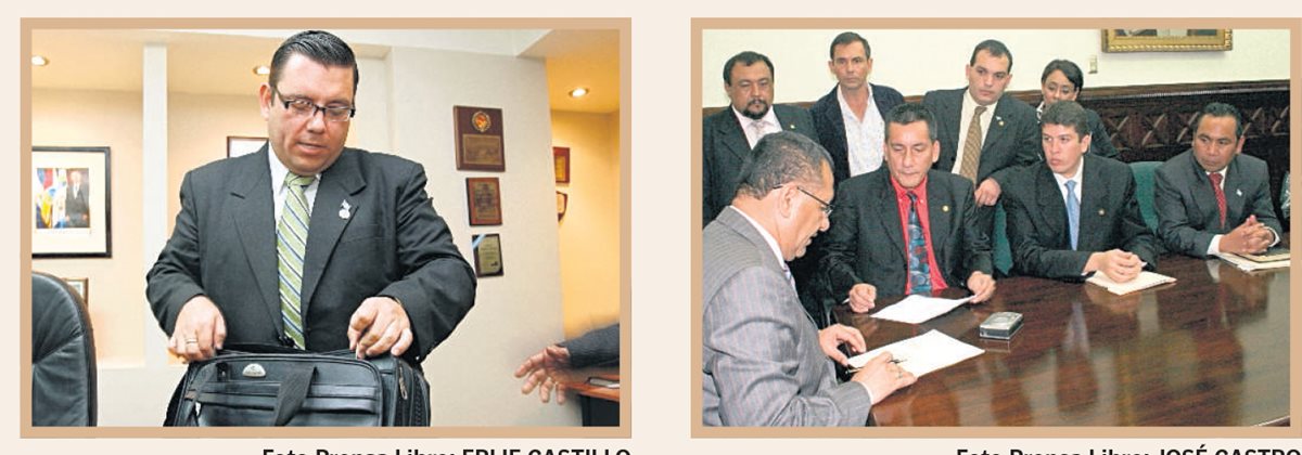 04/12/2008 Manuel Baldizón y otros diputados de la UNE renuncian para fundar el partido Líder. (Foto: Hemeroteca PL)