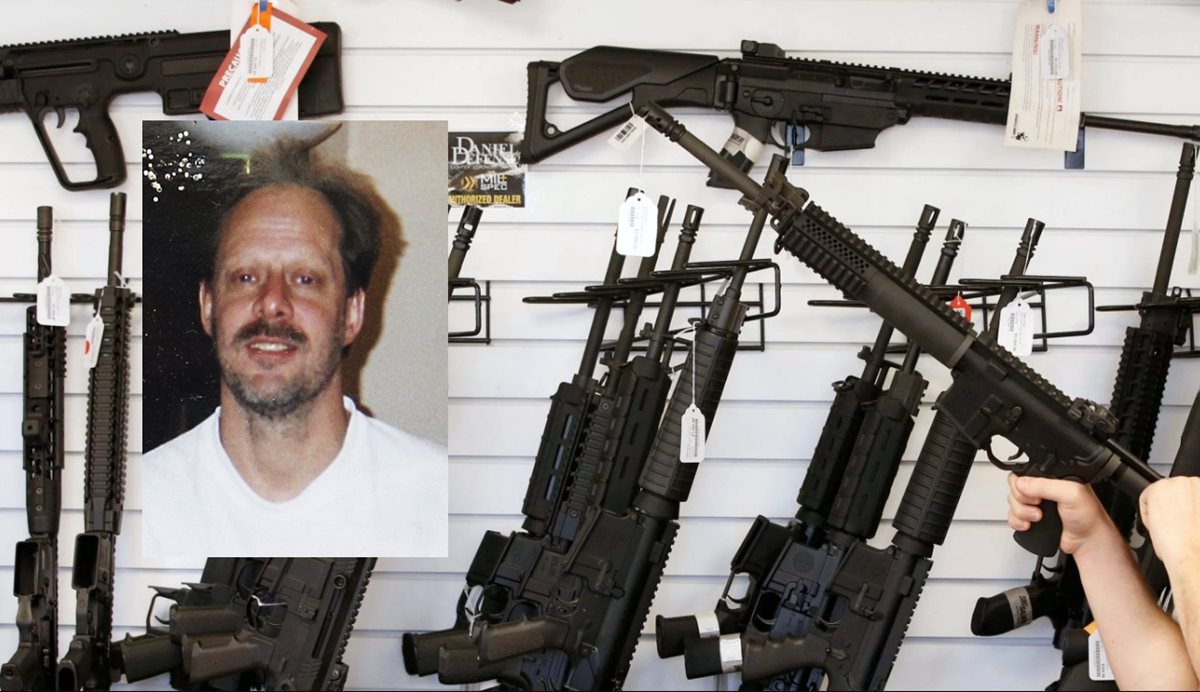 En la habitación de Stephen Paddock encontraron 23 armas de fuego, incluidas varias automáticas. (Foto Prensa Libre: AP)