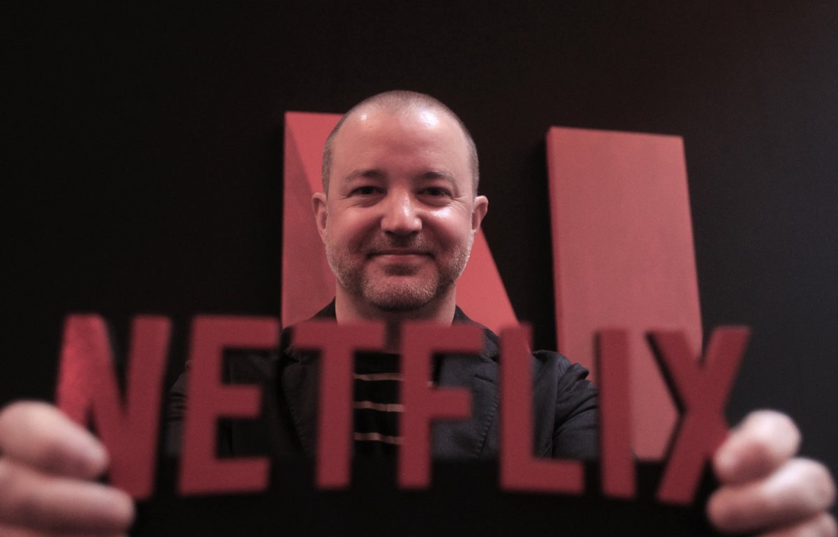 El Vicepresidente de Innovación de Neflix, Chris Jaffe, durante una conferencia en Ciudad de México (Foto Prensa Libre: EFE).