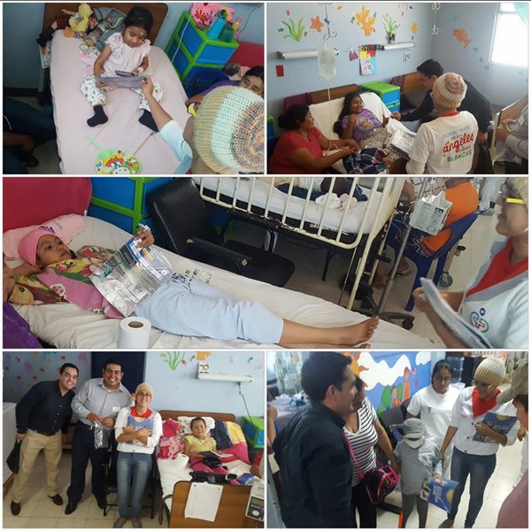 Los pacientes de las unidades pediátricas del San Juan De Dios recibieron su álbum. (Foto Prensa Libre: Cortesía Expresarte)