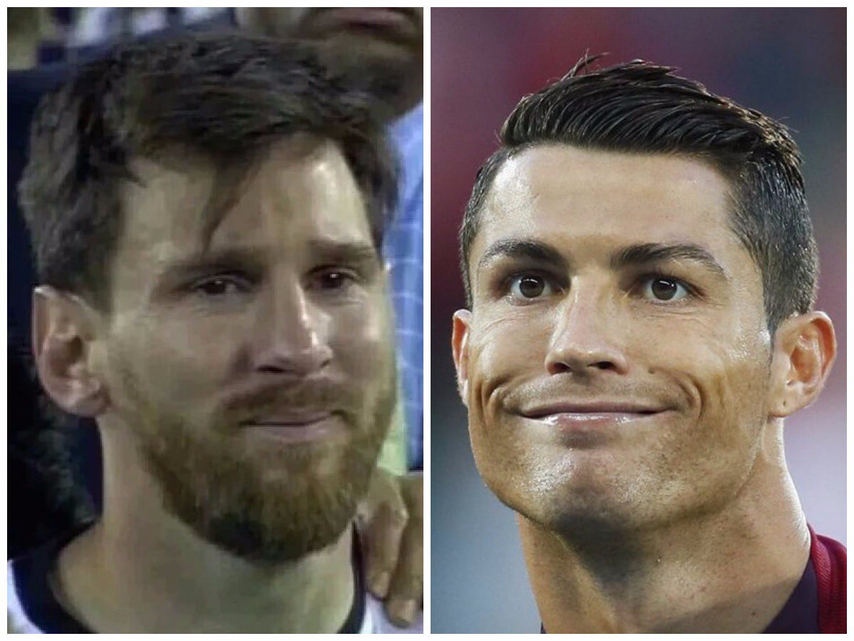 Las comparaciones entre Messi y Cristiano no faltaron en los memes. (Foto Prensa Libre: Twitter)