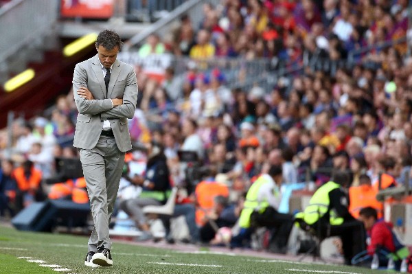 Luis Enrique mostró sentimientos encontrados en el duelo contra el Éibar. (Foto Prensa Libre: EFE)