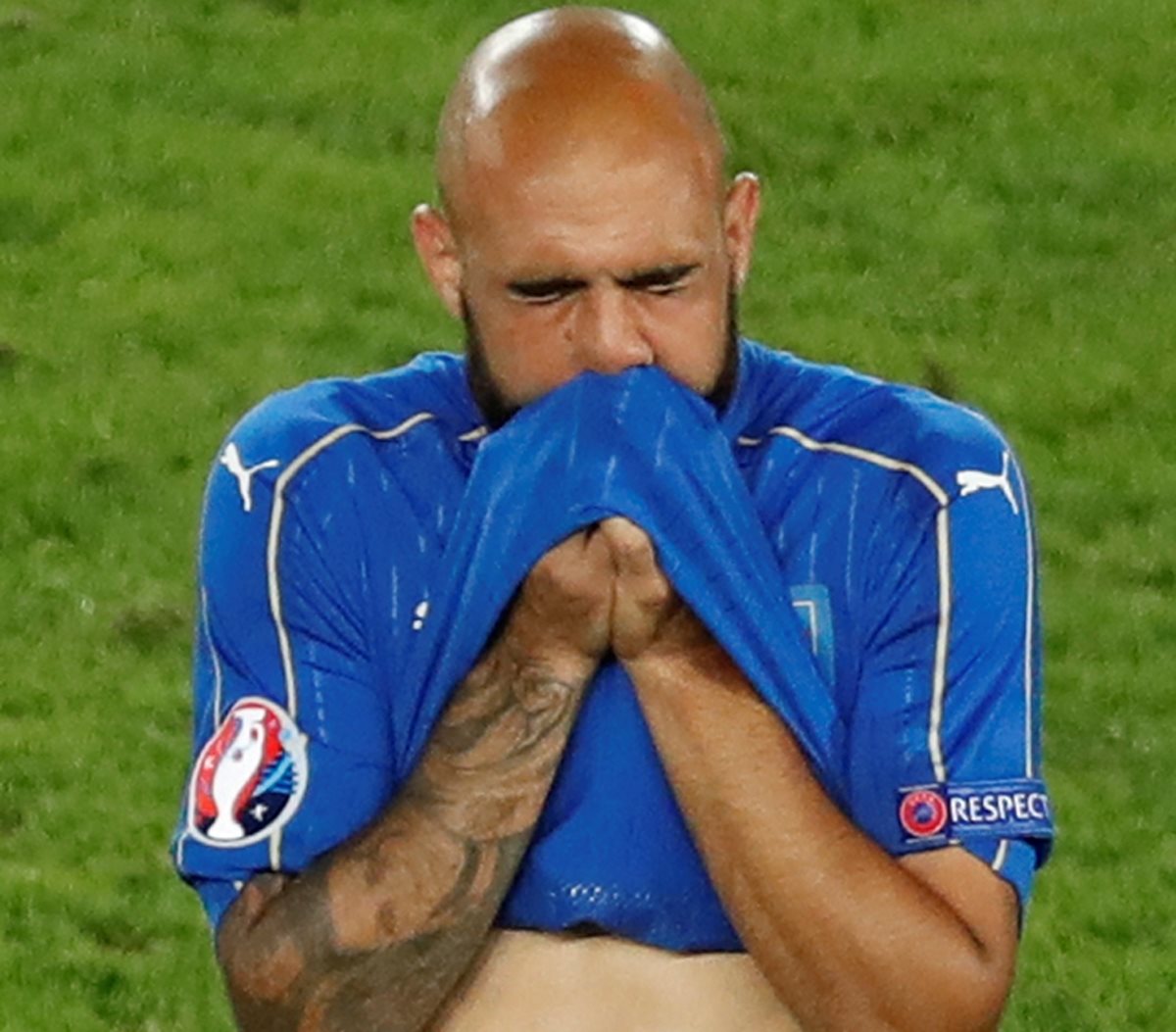 Zaza falló el penalti contra Alemania y además su "baile" quedó en ridículo. (Foto Prensa Libre: EFE)