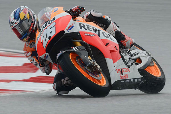 Dani Pedrosa ganó los primeros ensayos libres del Gran Premio de MotoGP en Sepang, Malasia. (Foto Prensa Libre: AFP)