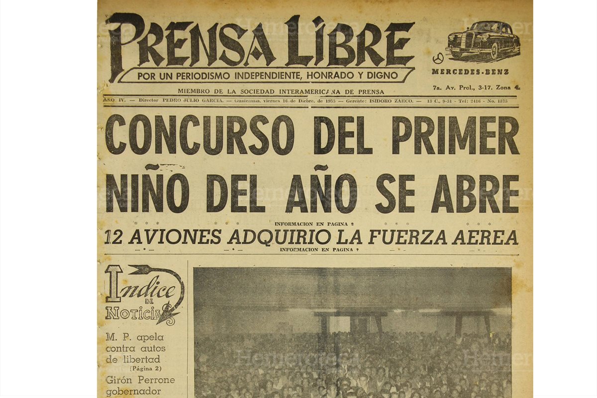 Portada de Prensa Libre del 16/12/1955 dio a conocer sobre la organización del primer maratón de la Cigüeña. (Foto: Hemeroteca PL)