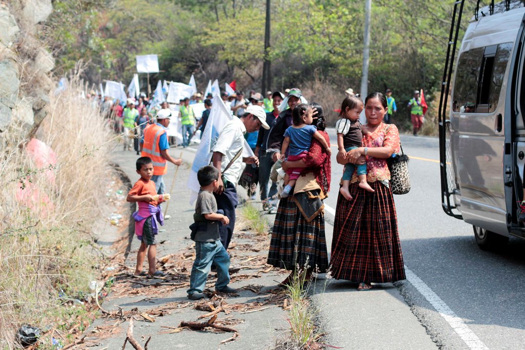 Marcha a su paso por Morazán, El Progreso. (Foto Prensa Libre: Carlos Grave).