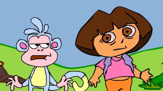 "Dora la exploradora" se convierte en "Dora la seductora" en ciertas animaciones de YouTube que imitan al personaje infantil. YOUTUBE