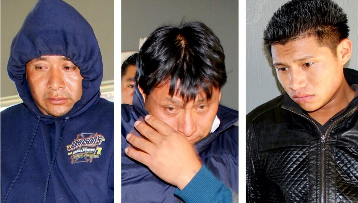 Capturados en Chichicastenango son sindicados de haber intentado robar un almacén. (Foto Prensa Libre: Óscar Figueroa)