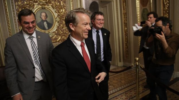 El senador republicano Rand Paul se opne al aumento de gato y deuda contemplado por el acuerdo. GETTY IMAGES