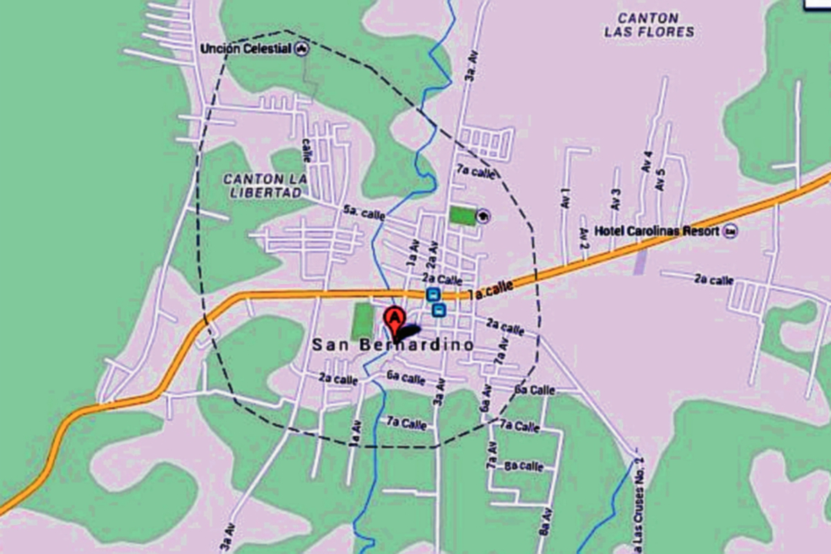 Mapa de San Bernardino, Suchitepéquez. (Foto Prensa Libre: Internet)