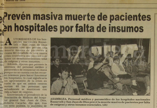 Nota de Prensa Libre del 1 de marzo de 1994. (Foto: Hemeroteca PL)