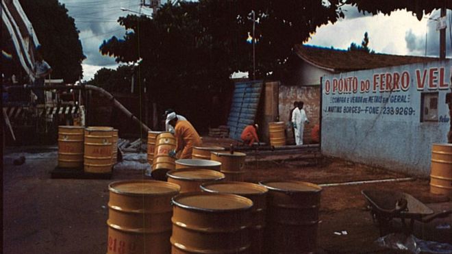 Ocurrió en Brasil en 1987. El trabajo posterior de descontaminación en Goiânia fue enorme. (CNEN)