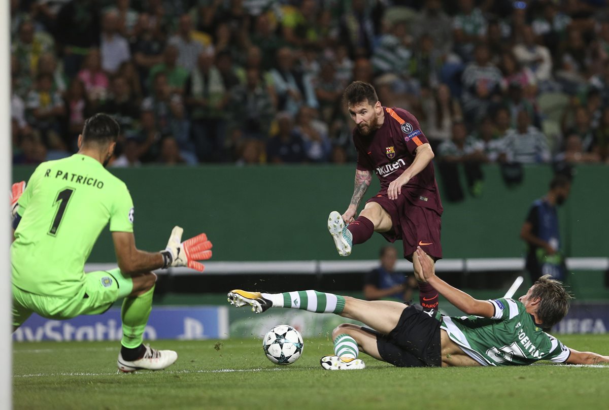 El remate de Messi no tuvo consecuencias en el arco portugués.