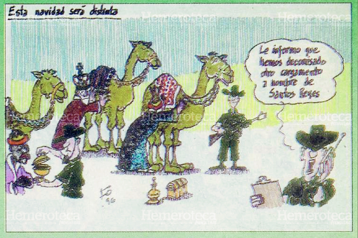 Caricatura de Fo de 1996, “Esta navidad será distinta”. Foto: Hemeroteca PL