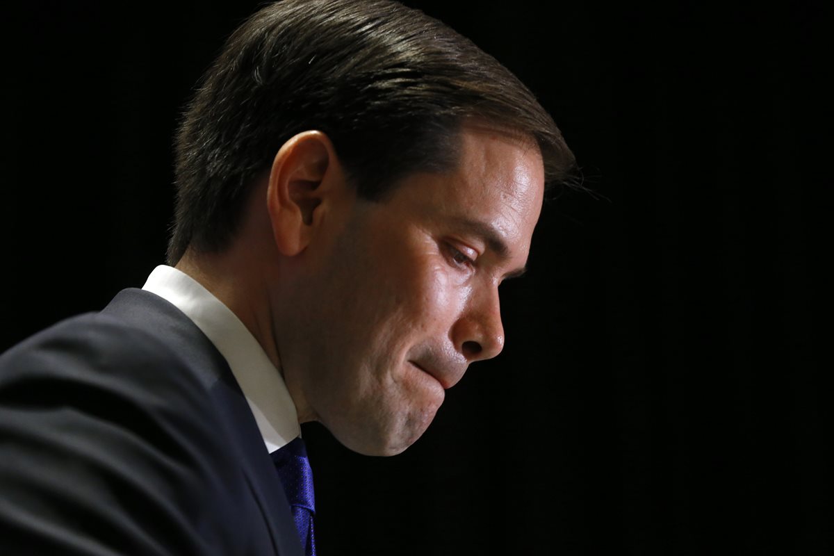 El senador por Florida, Marco Rubio, la promesa que se apagó el martes. (Foto Prensa Libre: AP).