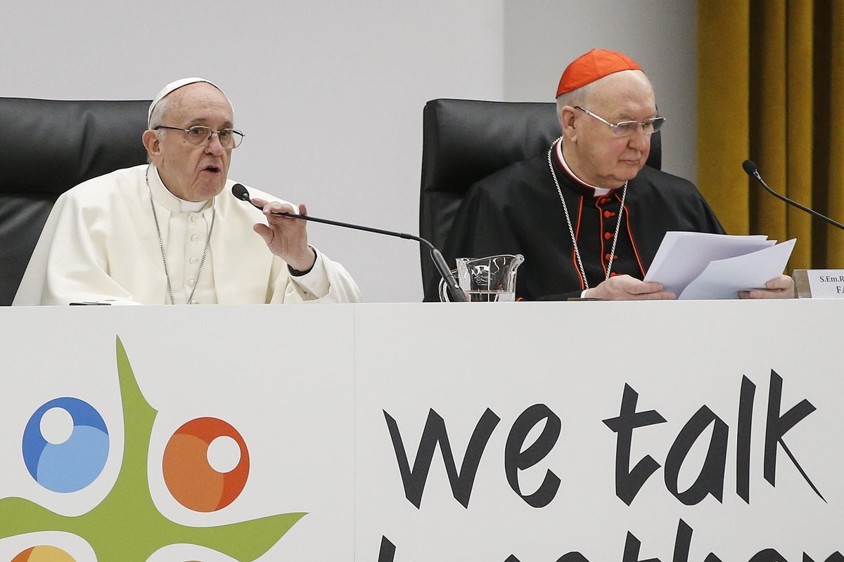 El papa Francisco en una reunión presinodal con la juventud en Roma. (Foto Prensa Libre: EFE)